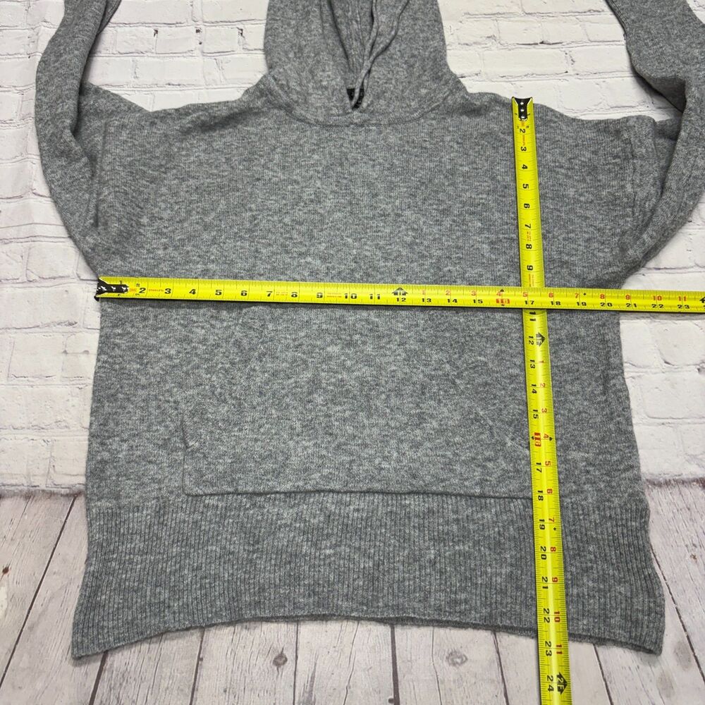 J Crew Women Wool Alpaca Blend Hoodie Sweater Size Medium FA21 Gray D131 -4 - Picture 2 of 16